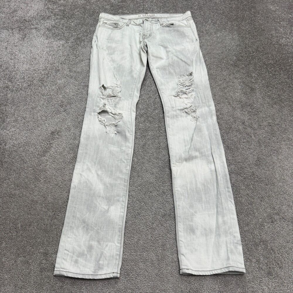 J Brand 912 Pencil Straight Distressed Low Rise Skinny Jeans Womens Zombie Wash